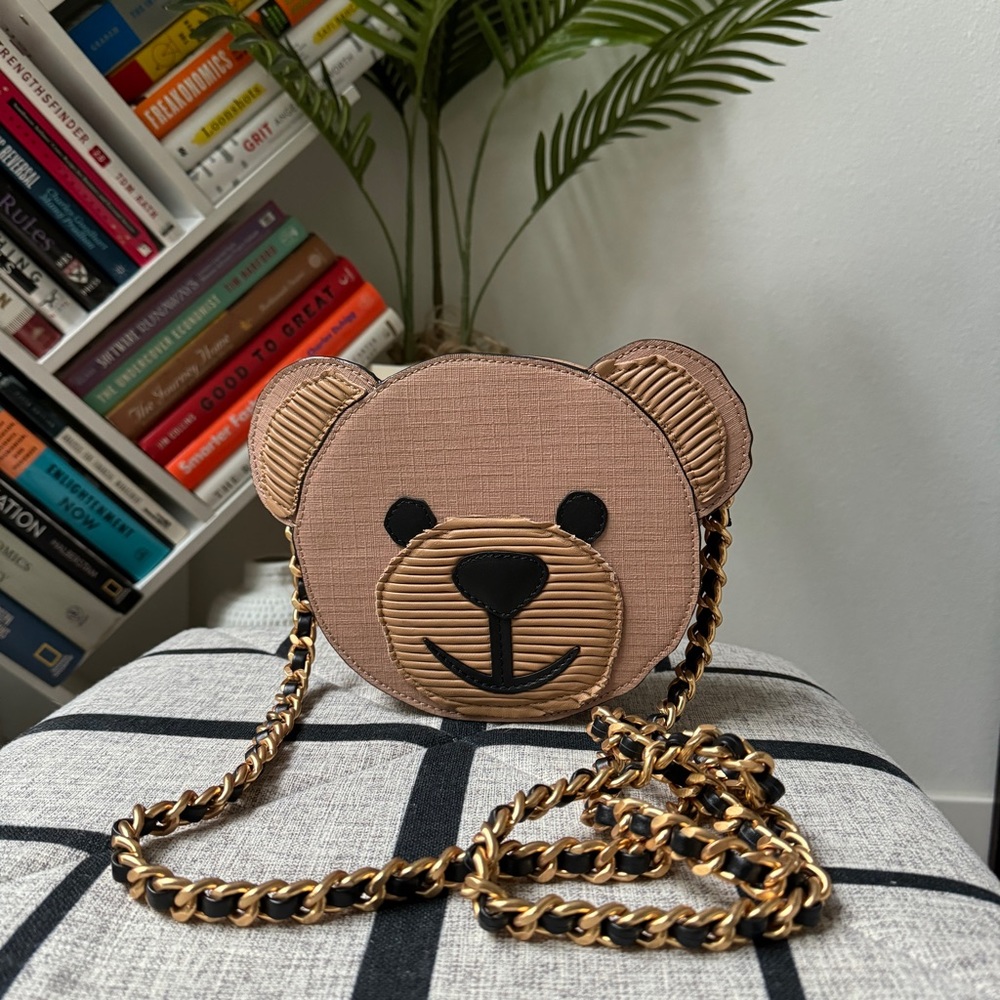 Moschino Teddy Bear Gold Chain Crossbody Bag